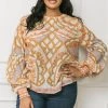 Ms. Meri Mak Cachi Plus Size Mosaic Top