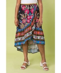 Ms. Meri Mak New Arrivals Ecem Plus Size Floral Faux Wrap Skirt