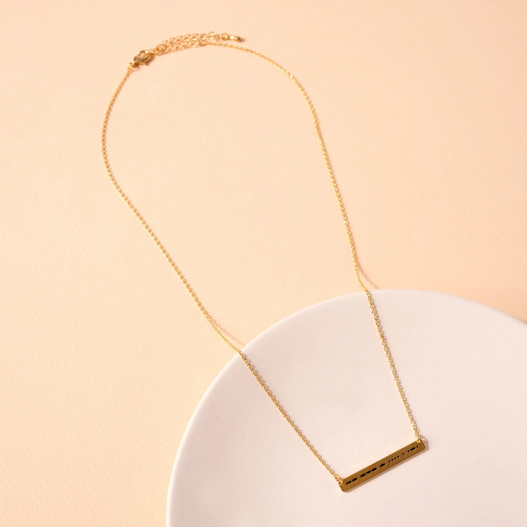 Ms. Meri Mak Hand-Made Accessories Enchanted Morse Code Mother Necklace