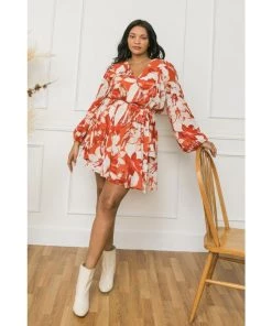 Ms. Meri Mak Acadia Plus Size Floral Mini Dress New Arrivals