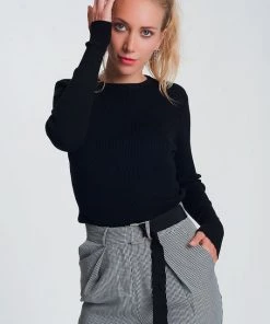 Ms. Meri Mak Hélène Bodycon Fit Ribbed Sweater