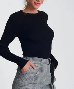 Ms. Meri Mak Hélène Bodycon Fit Ribbed Sweater