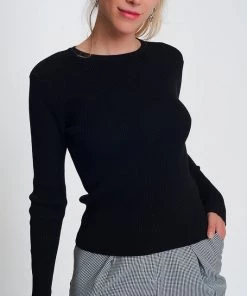 Ms. Meri Mak Hélène Bodycon Fit Ribbed Sweater
