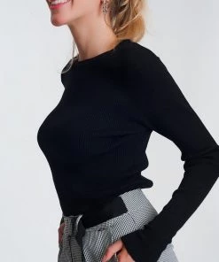 Ms. Meri Mak Hélène Bodycon Fit Ribbed Sweater