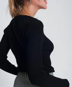 Ms. Meri Mak Hélène Bodycon Fit Ribbed Sweater