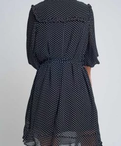 Ms. Meri Mak Delph Ruffle Trim Polka Dot Dress Shop Sale- 2021 Collection