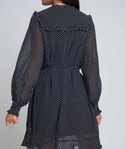 Ms. Meri Mak Delph Ruffle Trim Polka Dot Dress Shop Sale- 2021 Collection
