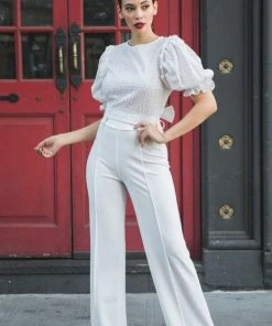 Ms. Meri Mak Cariana Cropped White Blouse Shirts & Tops