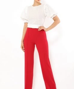 Ms. Meri Mak Cariana Cropped White Blouse Shirts & Tops