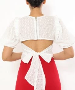 Ms. Meri Mak Cariana Cropped White Blouse Shirts & Tops