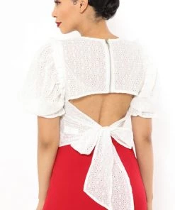 Ms. Meri Mak Cariana Cropped White Blouse Shirts & Tops