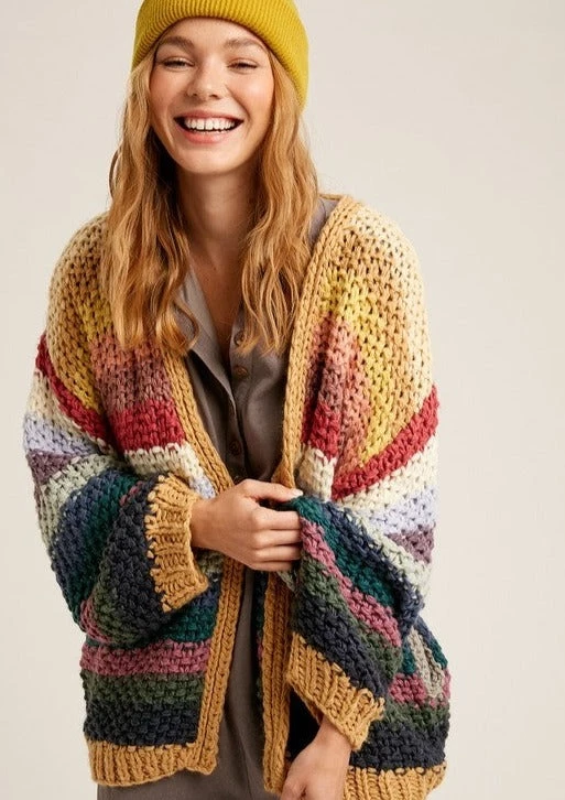 Ms. Meri Mak Cardigans & Blazers Lana Rainbow Cardigan