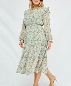 Hayden Addison Smocked Ruffle Tiered Dress In Garden Floral