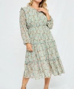 Hayden Addison Smocked Ruffle Tiered Dress In Garden Floral