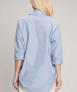 Ms. Meri Mak Cabott Relaxed- Fit Cotton Shirt In Stripe New Arrivals