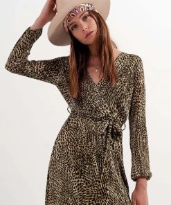 Ms. Meri Mak Caro Green Petal Design Midi Dress Dresses & Jumpers