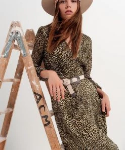 Ms. Meri Mak Caro Green Petal Design Midi Dress Dresses & Jumpers