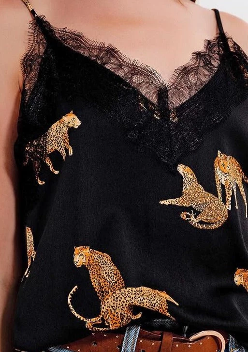 Ms. Meri Mak Thomas Tiger Print Cami Shirts & Tops