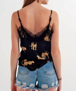 Ms. Meri Mak Thomas Tiger Print Cami Shirts & Tops