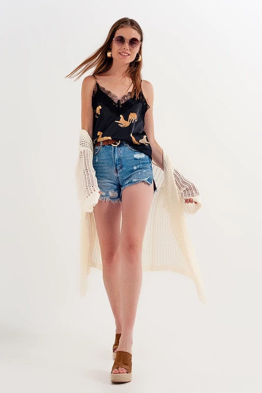 Ms. Meri Mak Thomas Tiger Print Cami Shirts & Tops