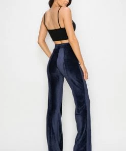 Ms. Meri Mak Paloma Luxe Lounge Brushed Velvet Black Pant New Arrivals