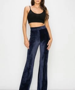 Ms. Meri Mak Paloma Luxe Lounge Brushed Velvet Black Pant New Arrivals