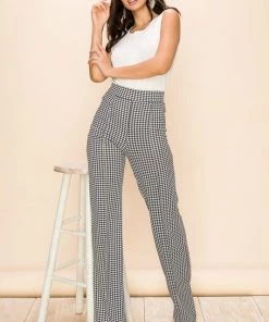 Ms. Meri Mak Pascual Luxe Lounge Houndstooth Print Pant