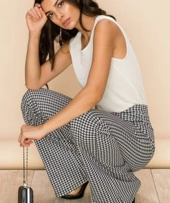 Ms. Meri Mak Pascual Luxe Lounge Houndstooth Print Pant