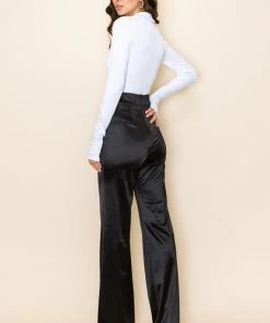 Ms. Meri Mak Perla Luxe Lounge Satin Stretch High Waisted Pants New Arrivals