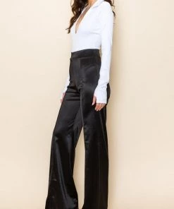 Ms. Meri Mak Perla Luxe Lounge Satin Stretch High Waisted Pants New Arrivals