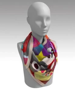 Ms. Meri Mak Maxime Silk Abstract Scarf Silk Robes & Scarves