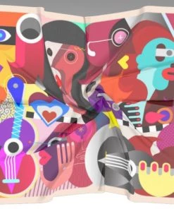 Ms. Meri Mak Maxime Silk Abstract Scarf Silk Robes & Scarves