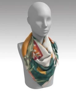 Ms. Meri Mak Gaspard Picnic Silk Scarf Silk Robes & Scarves