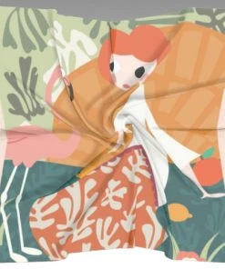 Ms. Meri Mak Gaspard Picnic Silk Scarf Silk Robes & Scarves