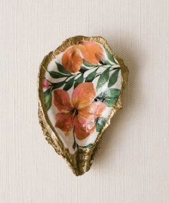 Grit & Grace Studio Hand-Made Accessories Tropical Decoupage Oyster Ring Dish
