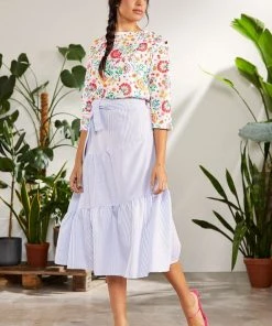 Lolitas & L New Arrivals Red & White Pinstripe Skirt