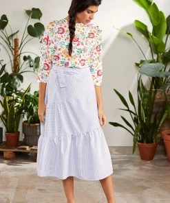 Lolitas & L New Arrivals Red & White Pinstripe Skirt