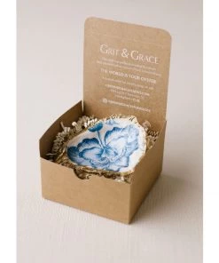 Grit & Grace Studio Indigo Decoupage Oyster Ring Dish