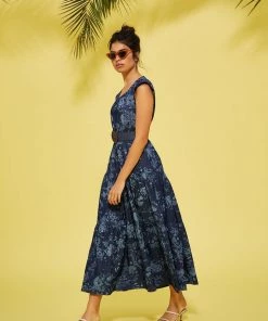 Lolitas & L New Arrivals Alfeu Denim Floral Maxi Dress