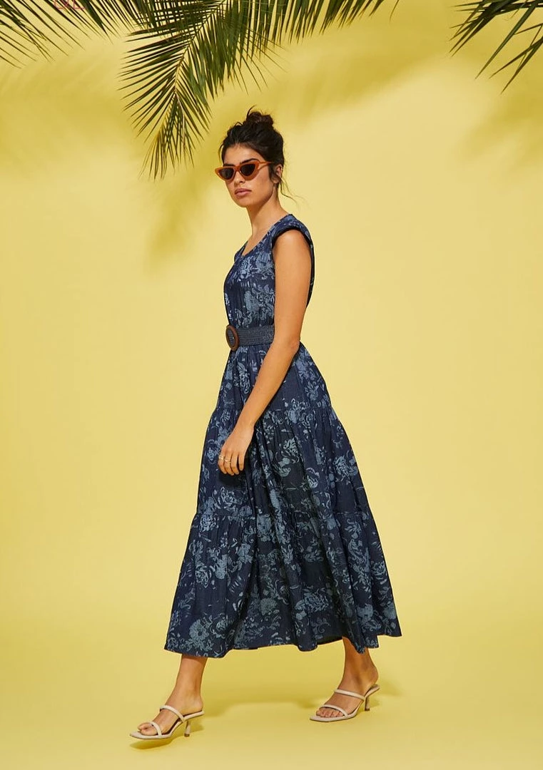 Lolitas & L New Arrivals Alfeu Denim Floral Maxi Dress
