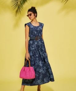 Lolitas & L New Arrivals Alfeu Denim Floral Maxi Dress