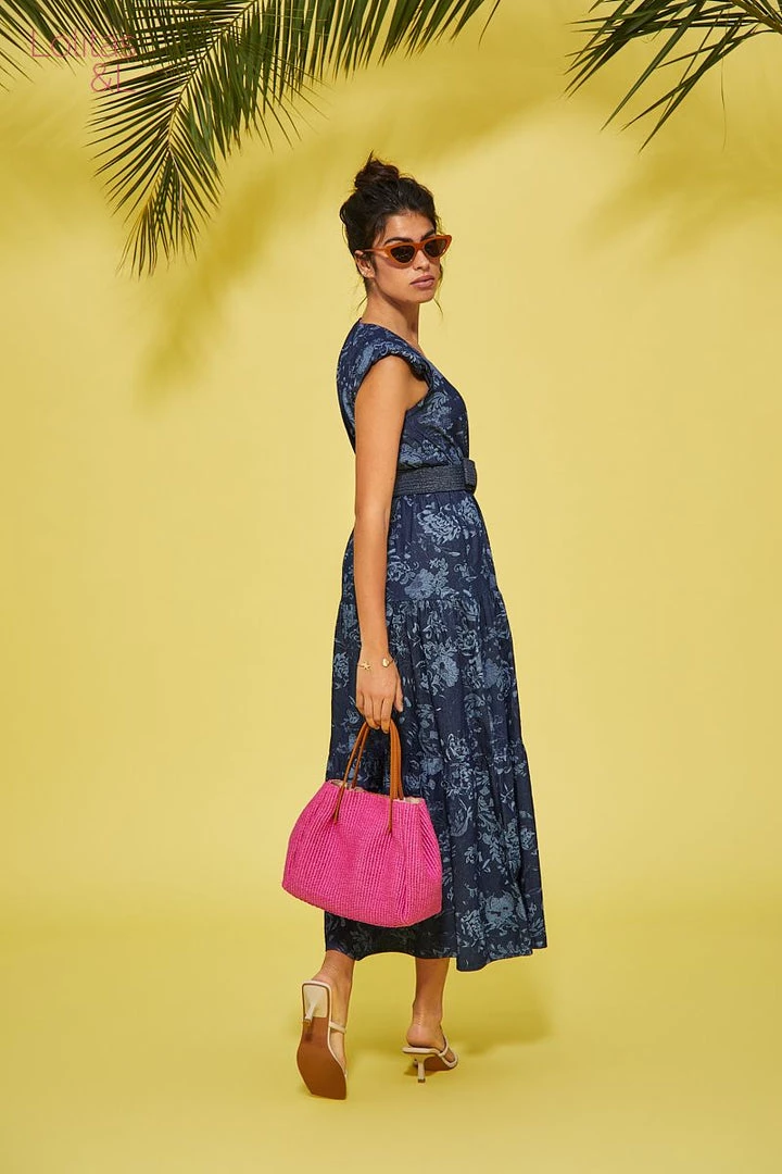 Lolitas & L New Arrivals Alfeu Denim Floral Maxi Dress