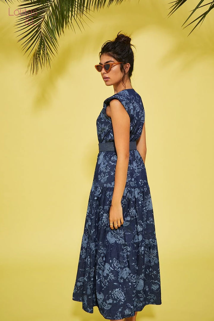 Lolitas & L New Arrivals Alfeu Denim Floral Maxi Dress