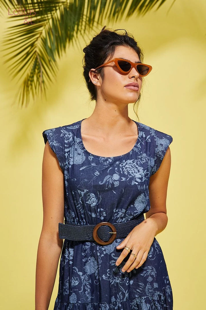 Lolitas & L New Arrivals Alfeu Denim Floral Maxi Dress