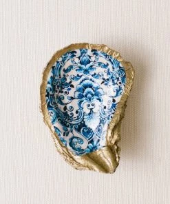 Grit & Grace Studio Indigo Decoupage Oyster Ring Dish