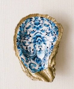 Grit & Grace Studio Indigo Decoupage Oyster Ring Dish