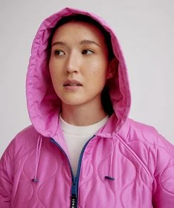 Nikki Jones Samone Quilted Mixed Media Jacket With Side Zips New Arrivals