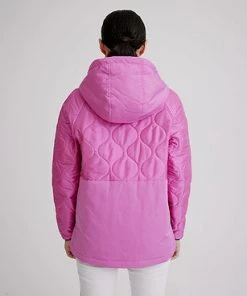 Nikki Jones Samone Quilted Mixed Media Jacket With Side Zips New Arrivals