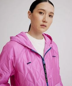 Nikki Jones Samone Quilted Mixed Media Jacket With Side Zips New Arrivals