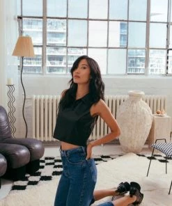 Hilary MacMillan Carvel Leather Sleeveless Polo New Arrivals